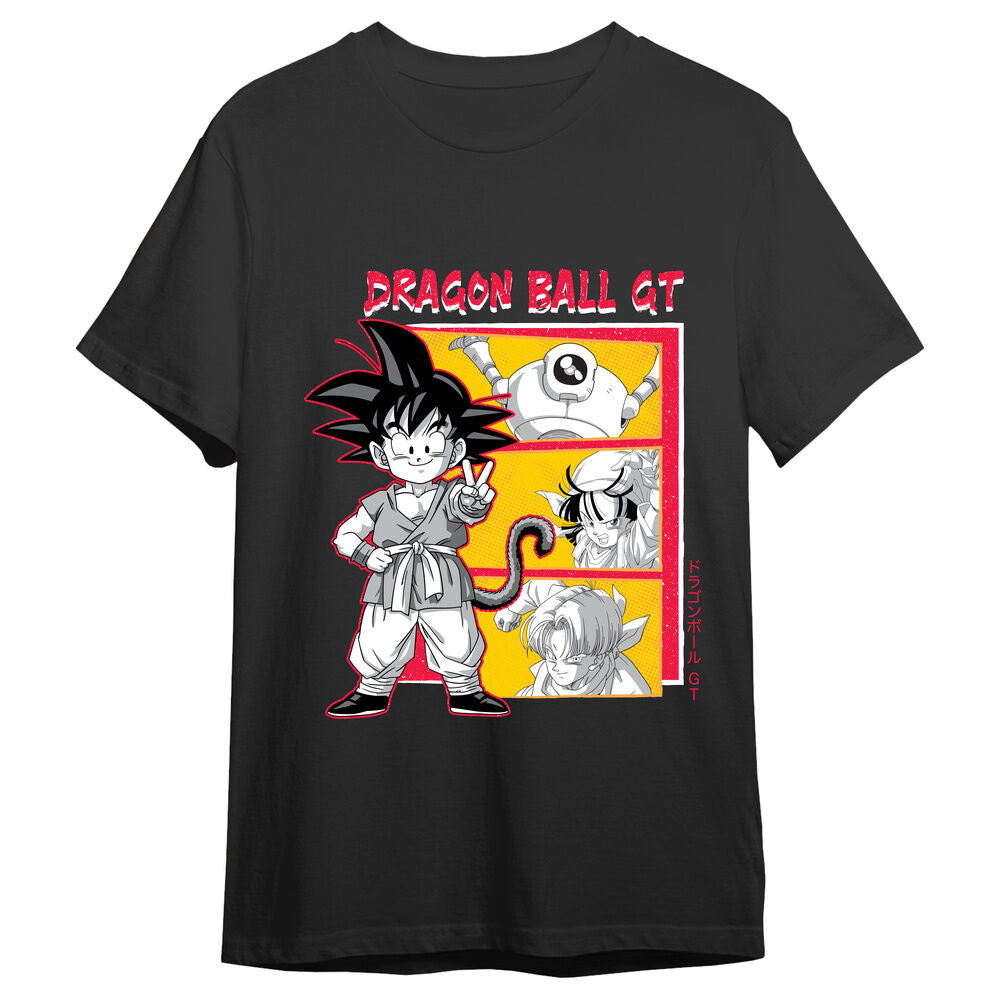 Camiseta negra de Goku Dragon Ball GT con estampado frontal