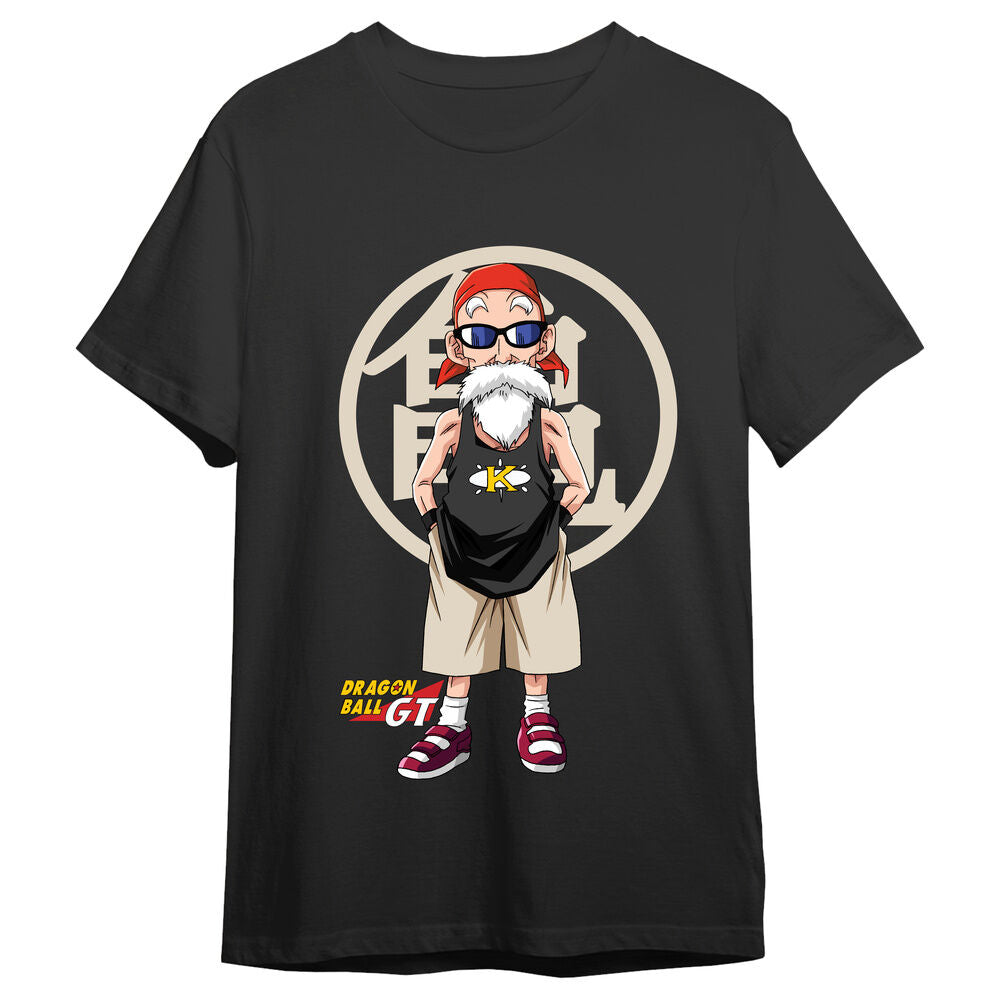 Camiseta negra Dragon Ball GT con estampado frontal de Kamesennin
