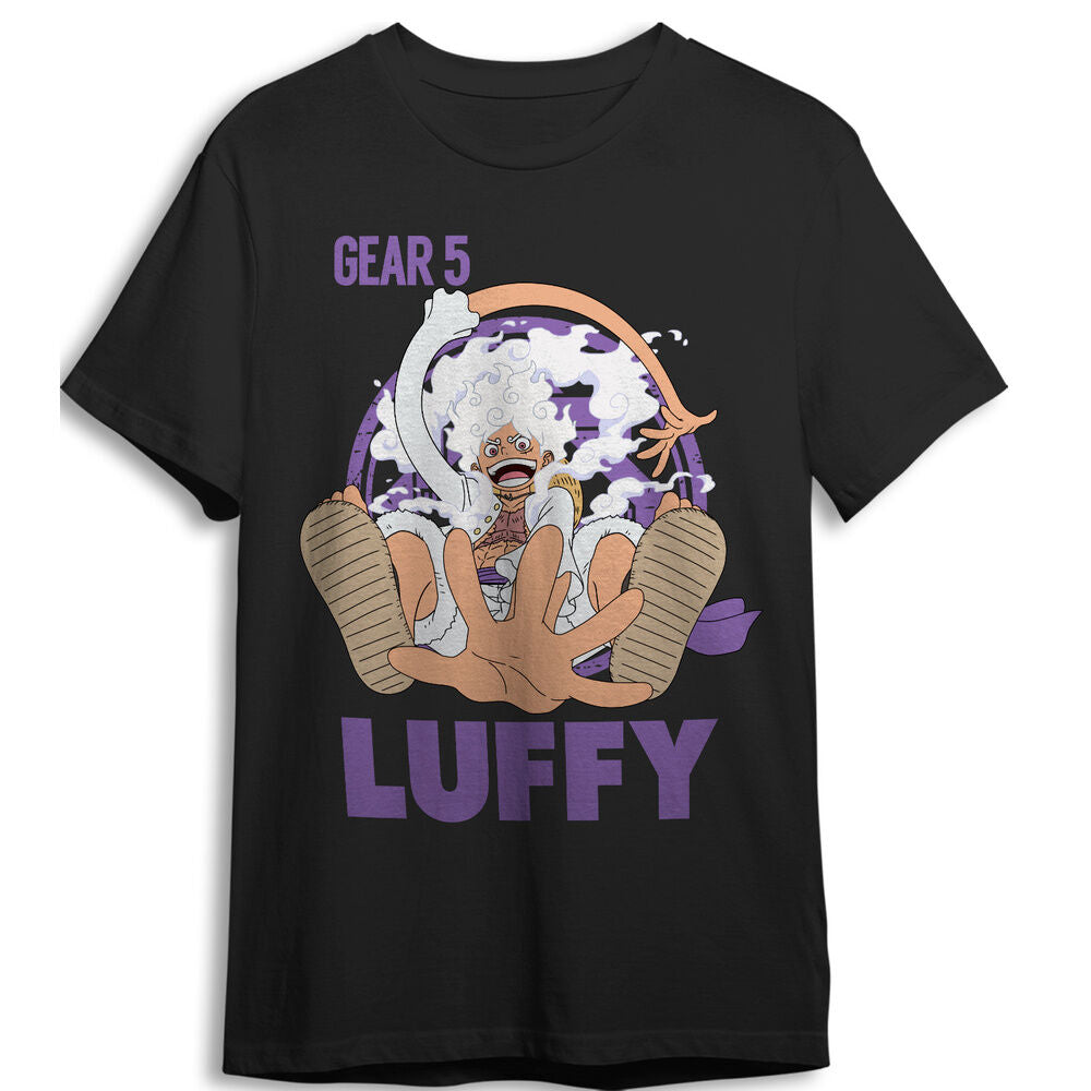 Camiseta negra de One Piece con Luffy Gear 5