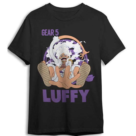 Camiseta negra de One Piece con Luffy Gear 5