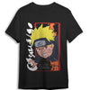 Camiseta negra Naruto Shippuden con estampado frontal de Naruto