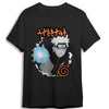 Camiseta negra de Naruto Shippuden con diseño frontal de Naruto
