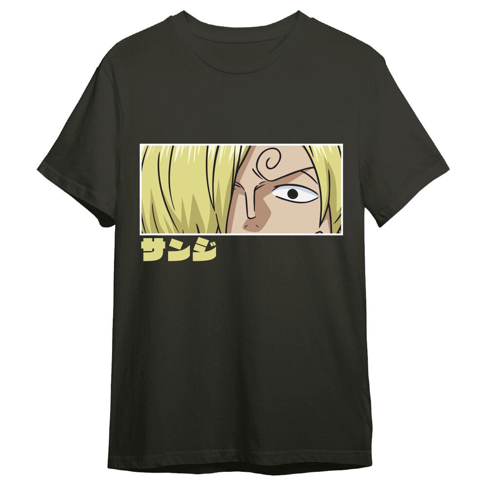Camiseta negra de One Piece con estampado frontal de Sanji - 3