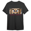 Camiseta negra de Mr. Satan de Dragon Ball Z con estampado frontal