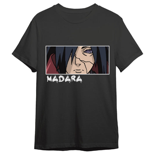 Camiseta negra de Madara de Naruto Shippuden