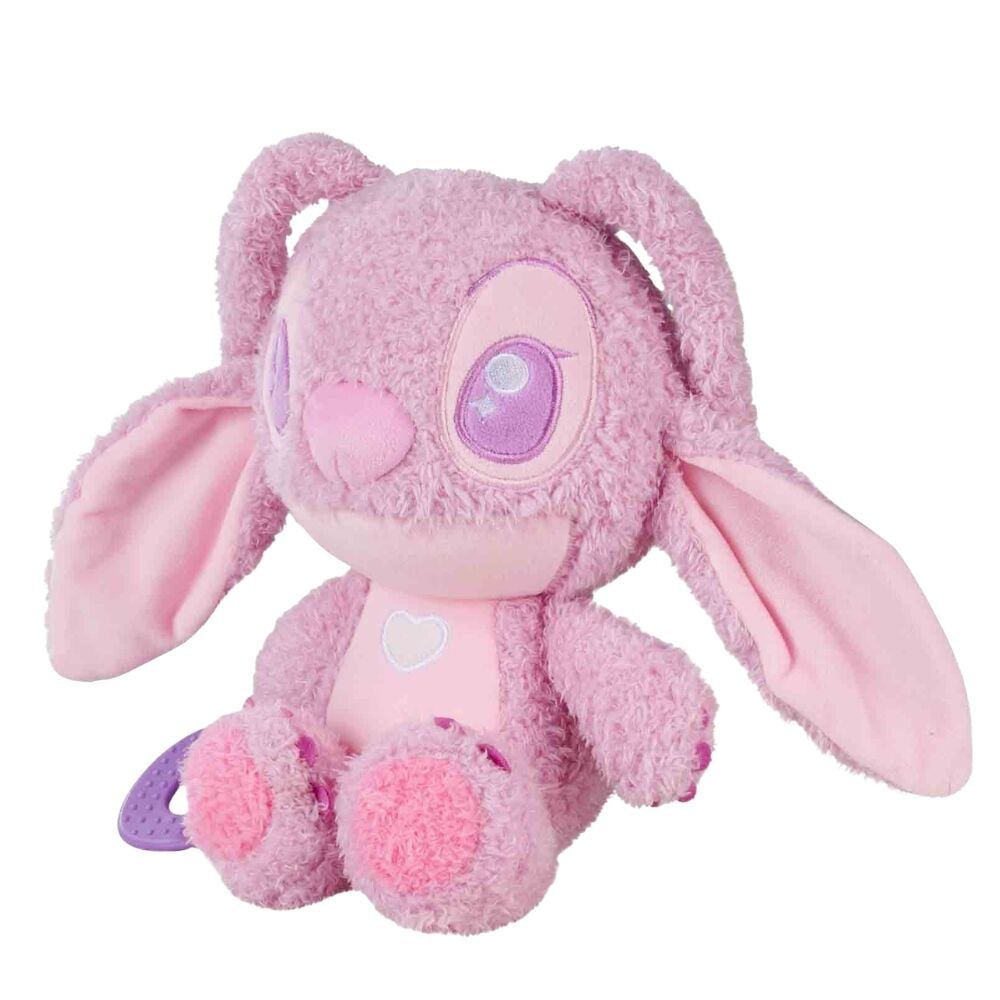 Peluche mordedor rosa de Angel de Stitch con aro morado - 3