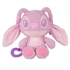 Peluche mordedor rosa de Angel de Stitch con aro morado
