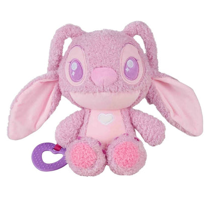 Peluche mordedor rosa de Angel de Stitch con aro morado