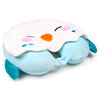 Almohada de viaje azul Kiki El Periquito con capucha blanca