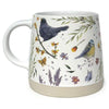 Taza PUCKATOR de gres con aves, flores silvestres y mariposa