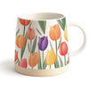 Taza de gres PUCKATOR con estampado de tulipanes multicolor