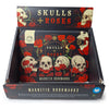 Set de marcapáginas magnéticos con calaveras y rosas
