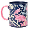 Taza William Morris de porcelana con flores y asa rosa