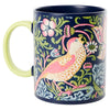 Taza de porcelana Puckator con pájaro y flores sobre fondo azul