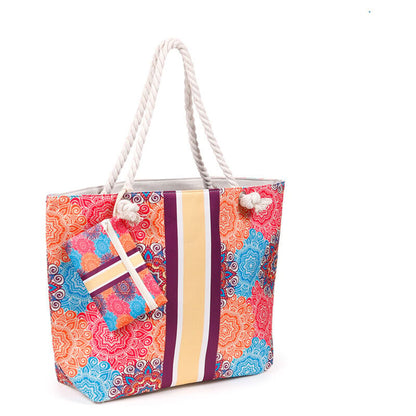 Bolsa de playa PUCKATOR con estampado mandala y neceser a juego