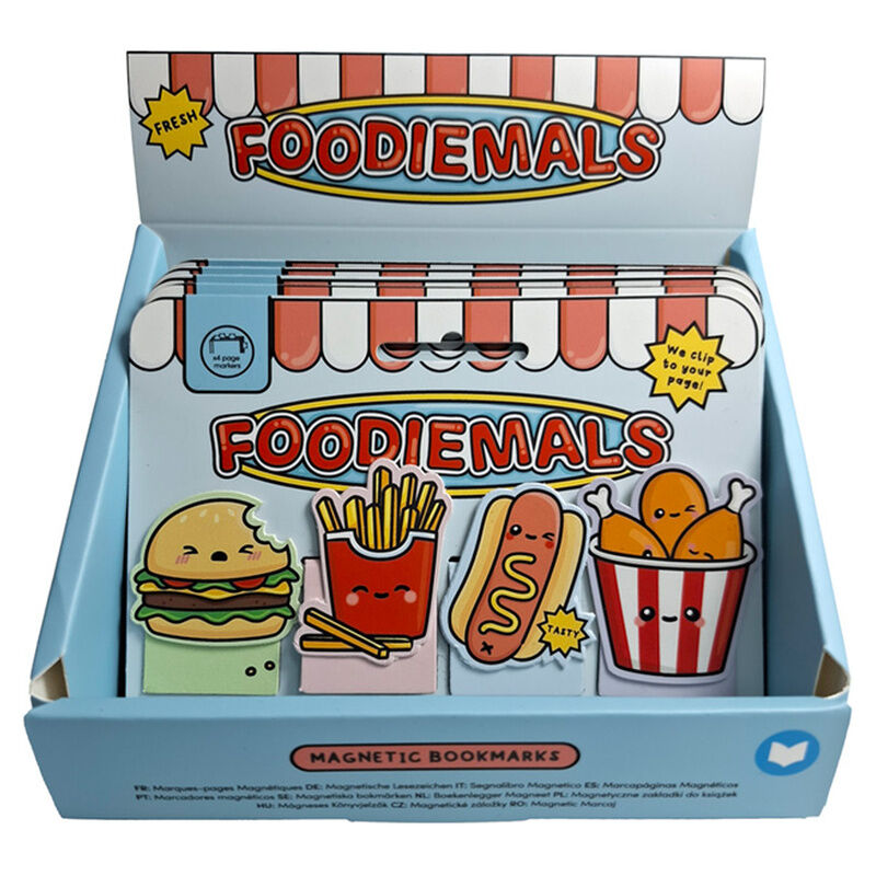 Set de marcapáginas magnéticos Foodiemals con diseños de comida rápida