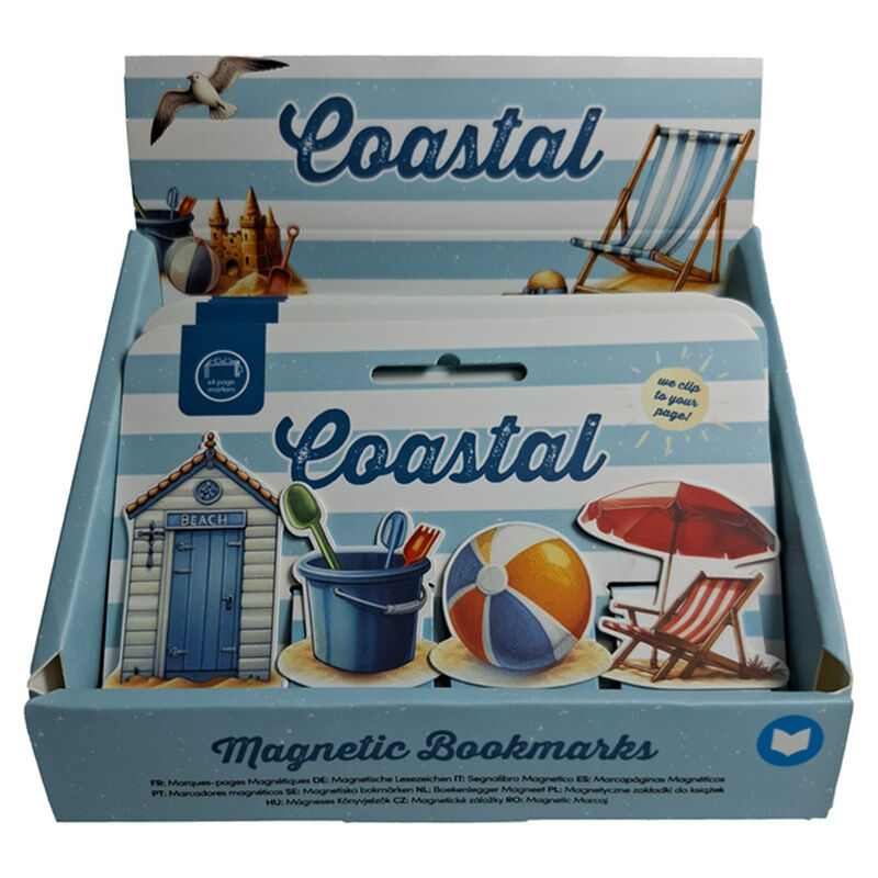 Set de marcapáginas magnéticos Coastal con diseño playero