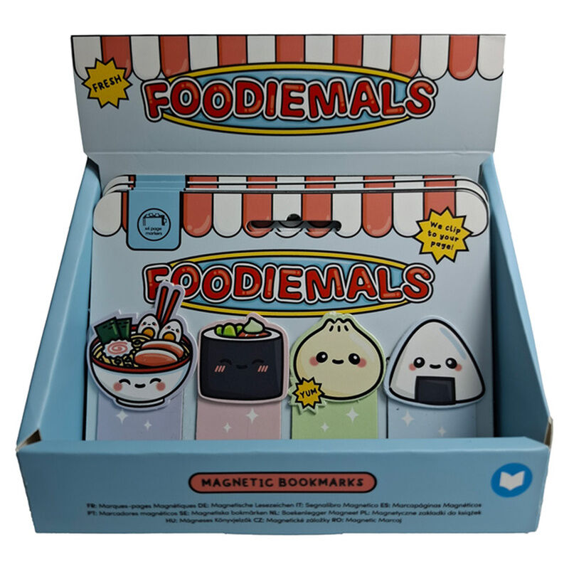 Set de marcapáginas magnéticos Foodiemals con motivos de ramen y sushi