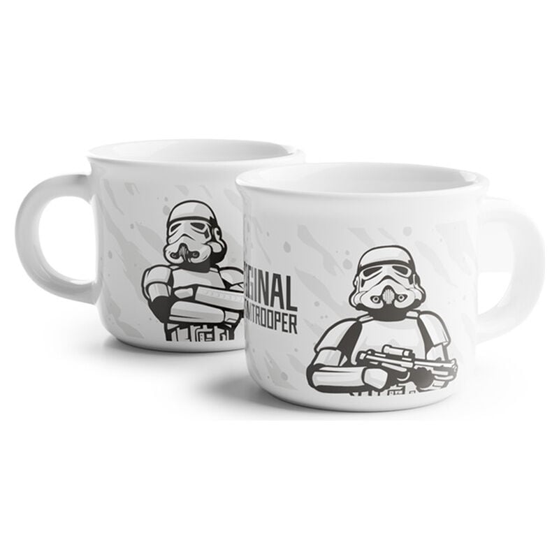 Set de dos tazas blancas de porcelana con diseño Stormtrooper de Star Wars