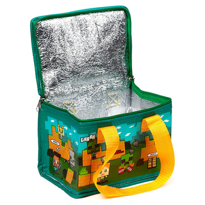 Bolsa térmica reutilizable de Minecraft con asas naranjas - 2