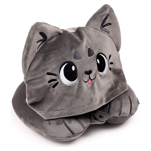 Almohada de viaje gris con capucha de gato PUCKATOR - 3