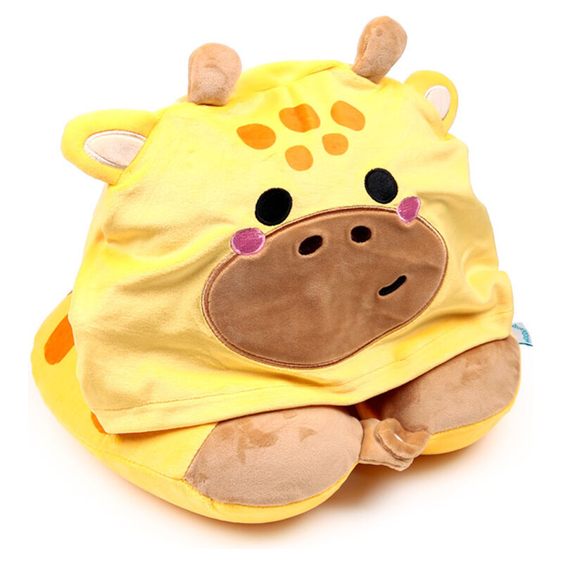 Almohada de viaje amarilla con capucha de jirafa Raffi - 3