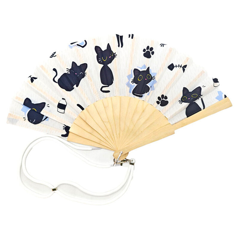 Abanico plegable PUCKATOR con estampado de gatos negros - 3