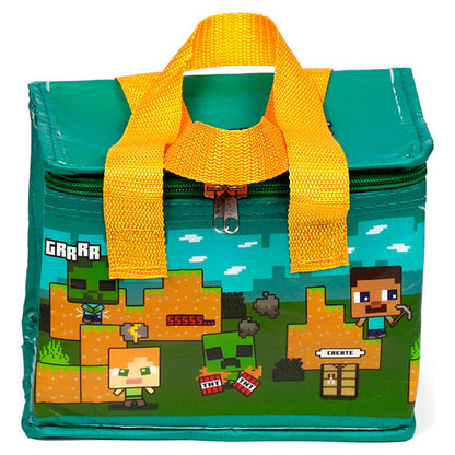 Bolsa térmica reutilizable de Minecraft con asas naranjas - 4