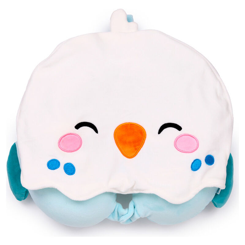 Almohada de viaje azul Kiki El Periquito con capucha blanca - 4