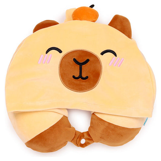 Almohada de viaje con capucha y diseño de capibara - 4