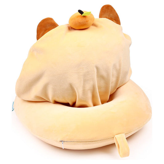 Almohada de viaje con capucha y diseño de capibara - 5
