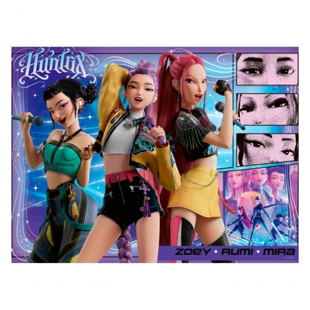 Puzzle Ravensburger XXL de KPop Demon Hunters con Zoey, Rumi y Mira - 2