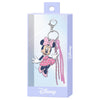 Llavero de Minnie Disney con lazo rosa y vestido de lunares