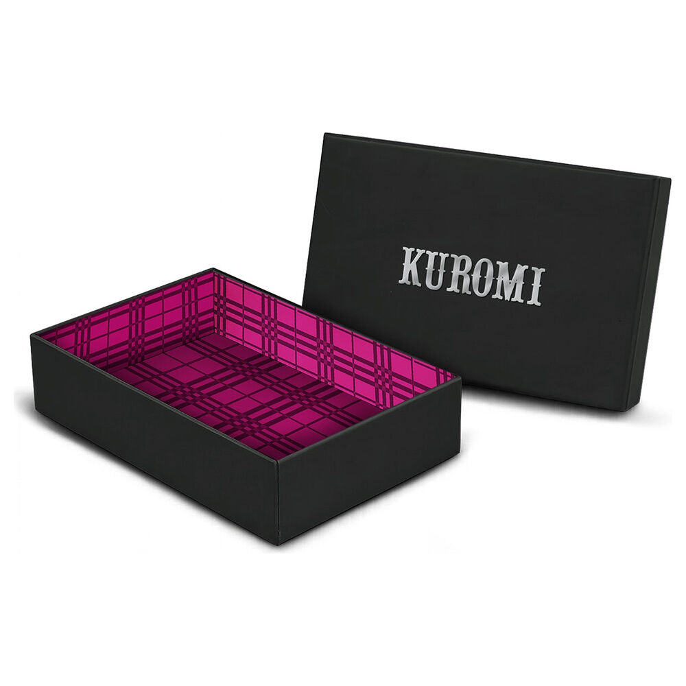 Billetero Kuromi Hello Kitty negro y rosa con cremallera - 2