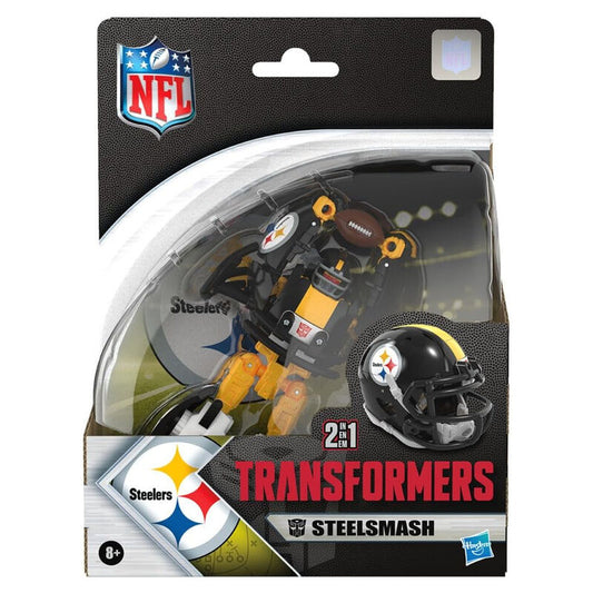 Figura Transformers NFL Steelsmash de 14 cm con casco Steelers