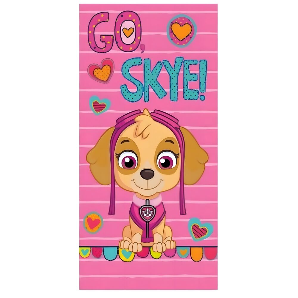 Toalla rosa de microfibra Paw Patrol con Skye