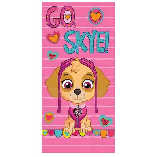 Toalla rosa de microfibra Paw Patrol con Skye
