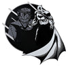 Placa redonda de madera de Batman y Joker en blanco y negro