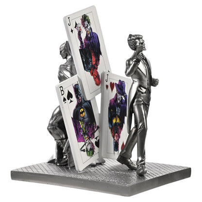 Figura de resina de Joker y Batman de DC Comics con cartas ilustradas