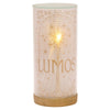 Lámpara tubular Lumos de Harry Potter con base de madera y luz LED