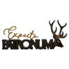 Letrero negro de madera Expecto Patronum con ciervo
