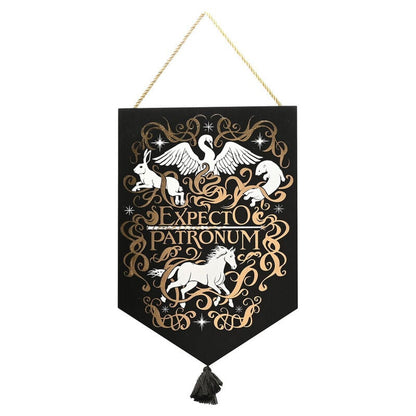 Colgante de pared Harry Potter Patronus Animals negro con detalles dorados