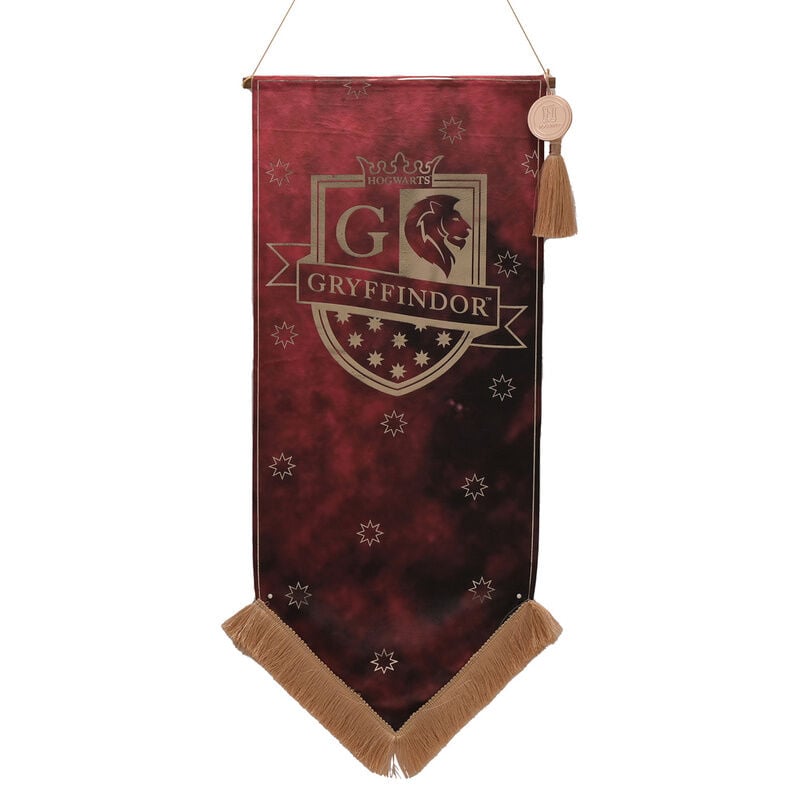 Banderín de tela Gryffindor de Harry Potter en rojo y dorado