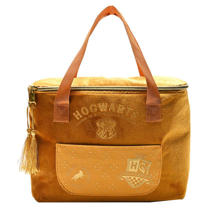 Bolsa portameriendas amarilla de terciopelo con diseño Hufflepuff de Harry Potter