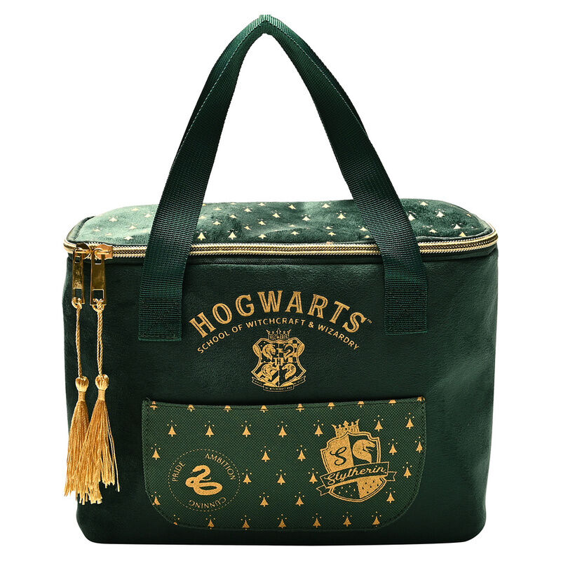 Bolsa portameriendas verde de Slytherin con detalles dorados