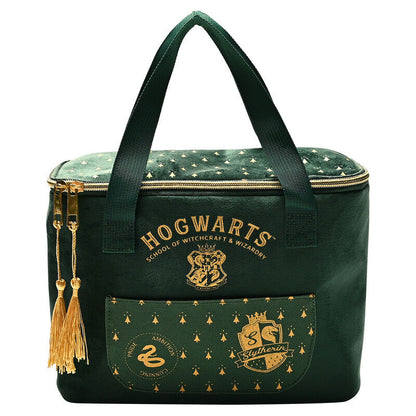 Bolsa portameriendas verde de Slytherin con detalles dorados