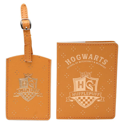 Set Hufflepuff de Harry Potter con portapasaportes y etiqueta de equipaje