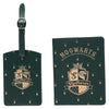 Set Slytherin de portapasaportes y etiqueta de equipaje verde