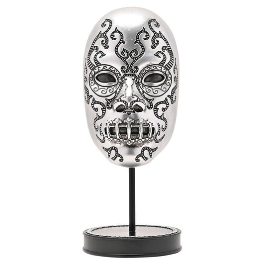 Figura de máscara de Mortífago Harry Potter sobre soporte negro