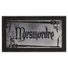 Placa espejo de madera Harry Potter con la Marca Tenebrosa y texto Morsmordre